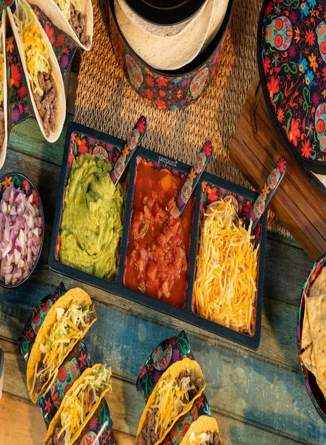 Prepara Day of the Dead 3-Section Tray, Black - Image 3