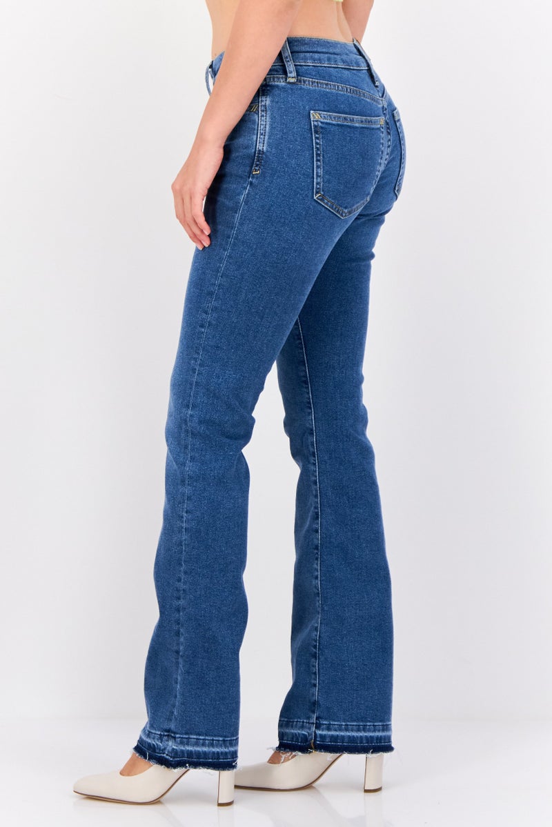 ESPRIT Women Bootcut Fit Washed Stretchable Jeans, Blue - Image 2