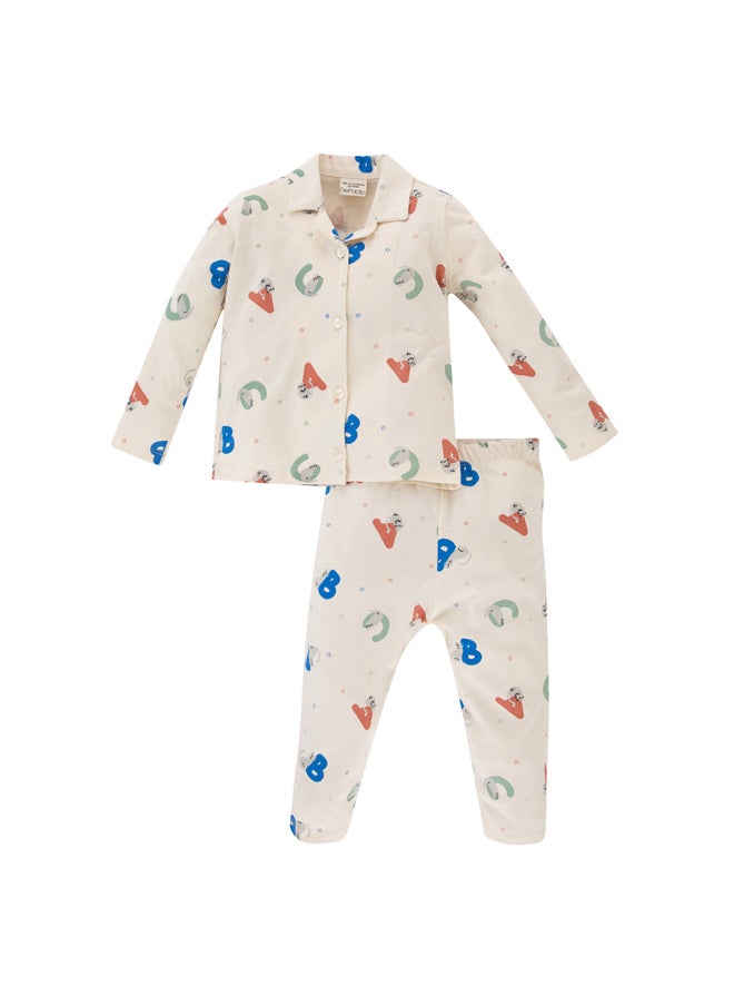 DeFacto - Babyboy Regular Fit Shirt Neck Long Sleeve Knitted Pyjamas - 2 Pieces - Image 1