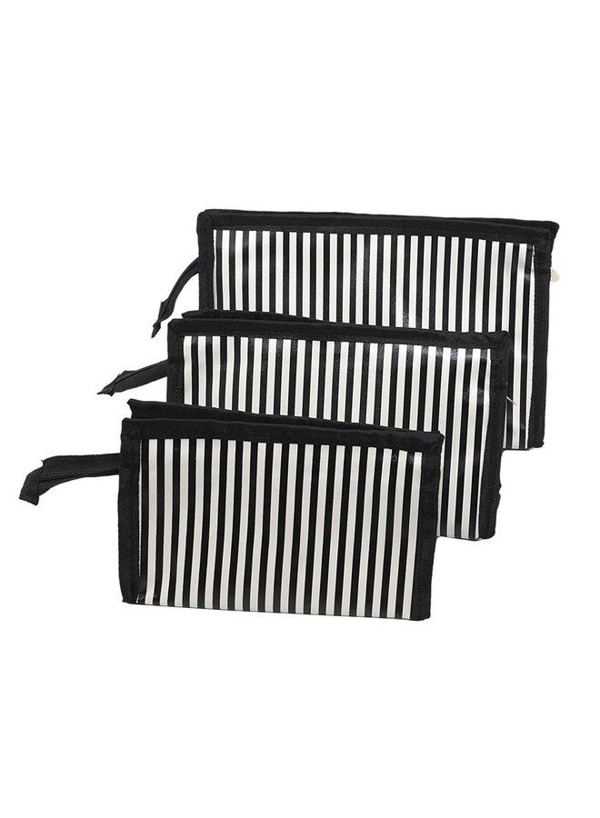 Prink 3 Pcs Polyester Travelling Pouch Cosmetic Makeup Kit Multipurpose Use For Men & Women - Image 2