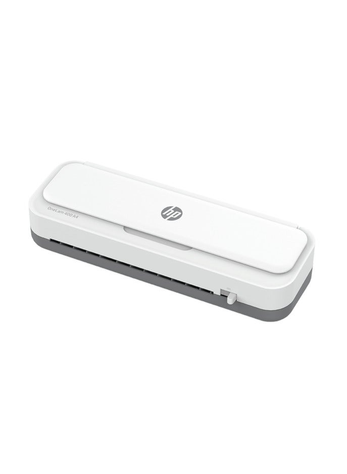 HP OneLam 400 A4 Compact Office Laminator Machine, Hot/Cold Lamination, Business Cards to A4 Sheets, 75/80-125mic - 3160 White - Image 1