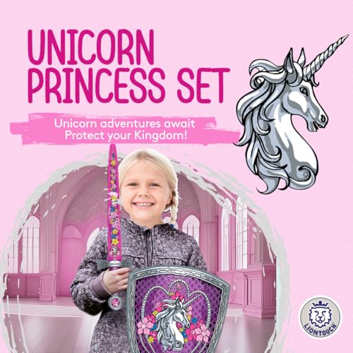 Liontouch Unicorn Princess Set for Girls 36 Years Medieval Style Toy Sword Shield for Pretend Play for Toddlers with Gemstones Safe Durable Foam Accessories for Royal Dress Up Costumes - Image 5