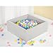 UHAPPYEE Square Foam Ball Pit for Toddler35x35x12 Soft Ball Pit Pool with Removable Cover Indoor Memory Sponge Ball Playpen Without Balls Light Grey - Image 2