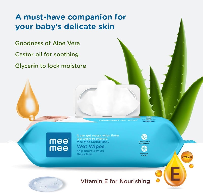 Mee Mee Soft Gentle Baby Wet Wipes (72 Wipes) Pack of 6 - Image 4