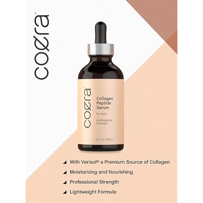 Coera Collagen Peptides | 4 fl oz | Face Serum with Verisol | Professional Strength Formula for Women | Free of Parabens, SLS, & Fragrances | Packaging May Vary - Image 4