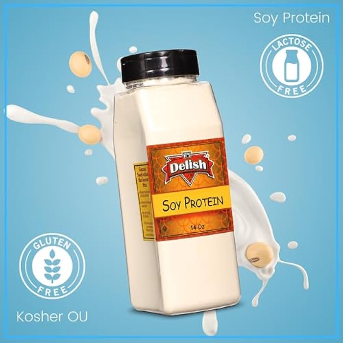 It's Delish مسحوق بروتين الصويا إنه لذيذ، 14 أونصة جرة كبيرة | مسحوق بروتين نباتي غير منكه للمشروبات، الهزات، استبدال الوجبات | بدون سكر مضاف، نباتي، خالي من الغلوتين والحليب، كيتو، كوشير - Image 2