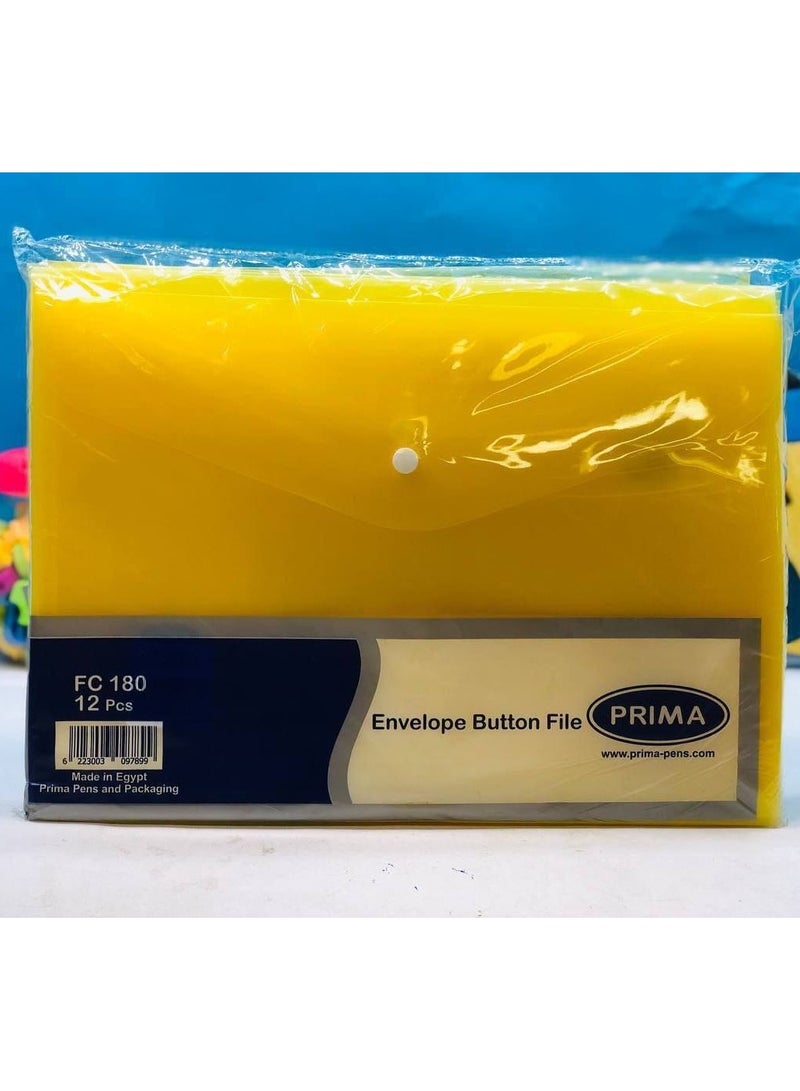 بريما حافظة بكبسولة النوع PRIMA  الخامة ١٨٠ جرام و تجمعلك كل الورق و للورق A4 بالالوان الخامة التقيلة  الكيس: ١٢ قطعة اصفر