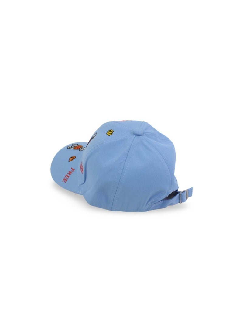 Fancy Boys Cotton Cap – Baby Blue with Teddies Embroidery - Image 2
