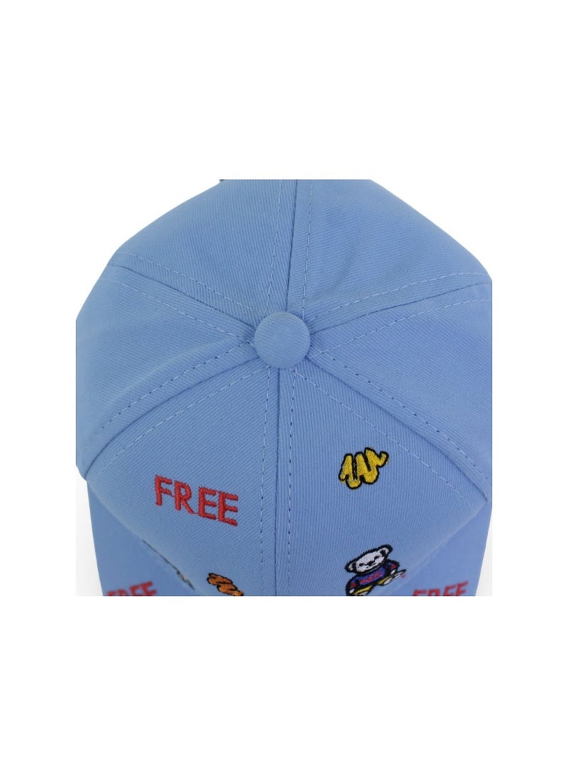 Fancy Boys Cotton Cap – Baby Blue with Teddies Embroidery - Image 3