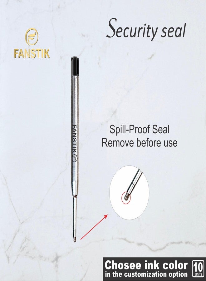 FANSTIK Replaceable Ballpoint Pen Refills, (Made in USA) Black, Blue, Black & Blue Ink Refill Pack of 10 Pcs, Medium Point Metal Refil, Ink Pen cartridges, 1mm Medium Tip. (G2-Ballpoint) - Image 5