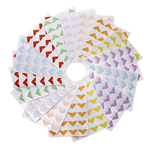 Penta Angel 16 Sheets 8 Colors Photo Corner Stickers Holder Protectors Self Adhesive Photo Mounting Corner Stickers Picture Corners for DIY Scrapbooking Photo Album Personal Journal Diary, 384 Count - Image 3