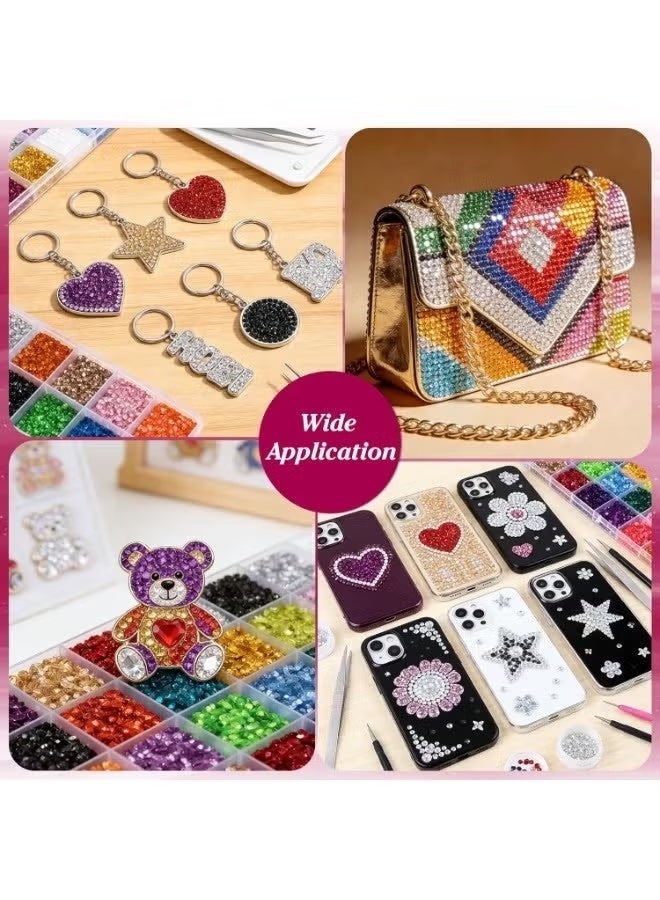 JUE-FISH 32000Pcs Resin Rhinestones 3mm 28Colors for Bedazzling Glitter Kit DIY, Multicolor Jelly Crystal Diamond with 3Pcs 10ml B7000 Jewelry Glue for Bedazzled Nail Art Supplies Decoration - Image 4