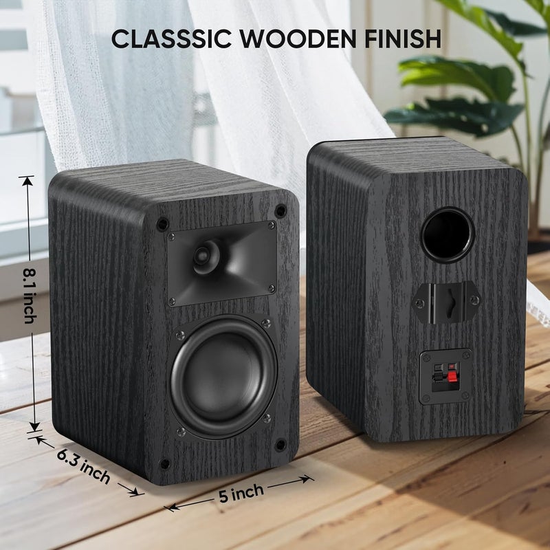 Saiyin Passive Bookshelf Speakers, 2-Way Passive Speakers, 3.5" Woofer & Silk Horn Tweeter, 60Hz Bass for Home/Office/Theater Pair (Needs Amplifier or Receiver to Operate) - Image 5