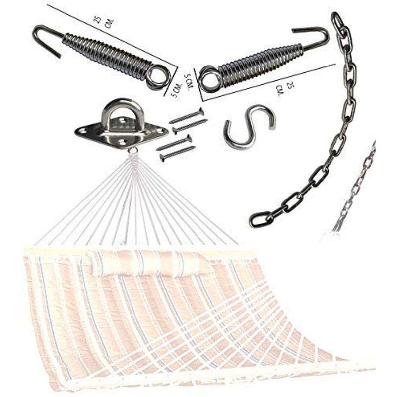 DIY Crafts Diy Crafts CTDIYHI37348 Hanging Kit Stainless Steel 500 Lb Capacity Ultimate Hammock Bed Garden Zula 10 With 4 Stainless Mounting Screws Multicolor  - Image 2