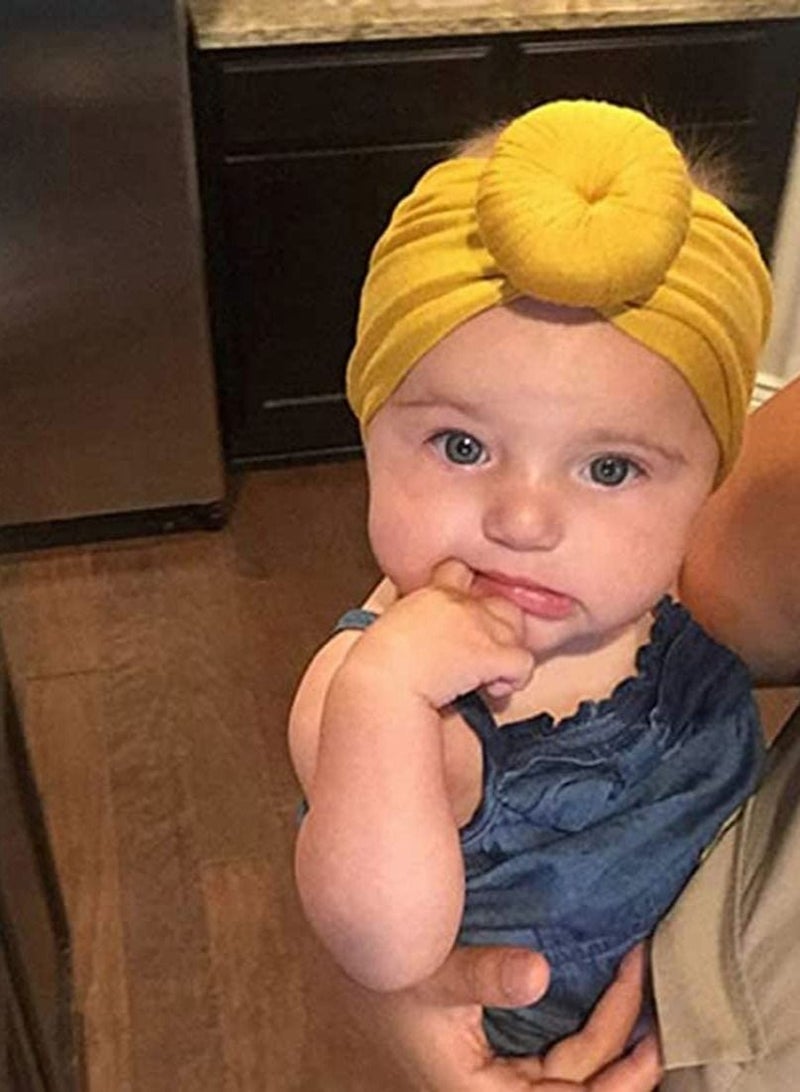 KASTWAVE 5 Pack Headbands Hairbands Baby Turban Knot Hats Newborn Infant Toddler Hospital Hat Cotton Head Wrap - Image 3
