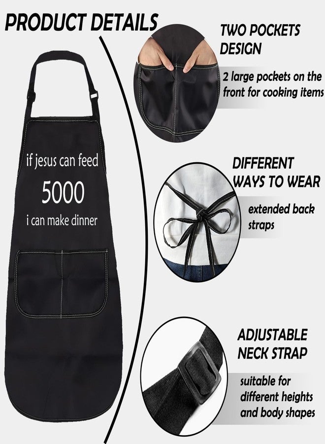 Gzrlyf If Jesus Can Feed 5000 I Can Make Dinner Jesus Apron Religious Gifts Kitchen Chef Apron Easter Thanksgiving Gift (dinner apron) - Image 3