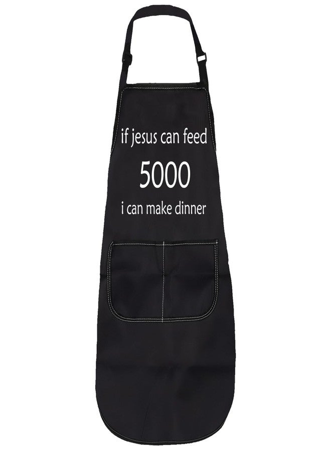 Gzrlyf If Jesus Can Feed 5000 I Can Make Dinner Jesus Apron Religious Gifts Kitchen Chef Apron Easter Thanksgiving Gift (dinner apron) - Image 1