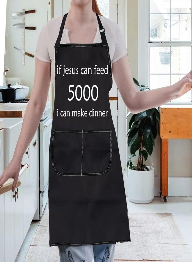 Gzrlyf If Jesus Can Feed 5000 I Can Make Dinner Jesus Apron Religious Gifts Kitchen Chef Apron Easter Thanksgiving Gift (dinner apron) - Image 5