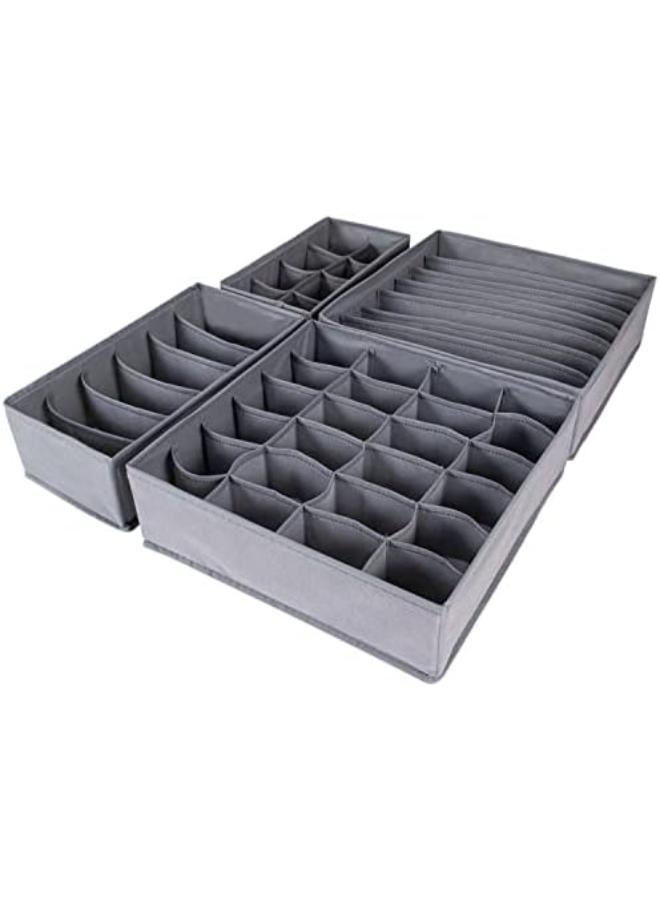 Colorfu Home 8 Set Underwear Organizer Bra Ties Sock Drawer Divider Panty Belts Clothes Scarves Clothing Foldable Storage Organizer For Bedroom (Grey) - Image 3