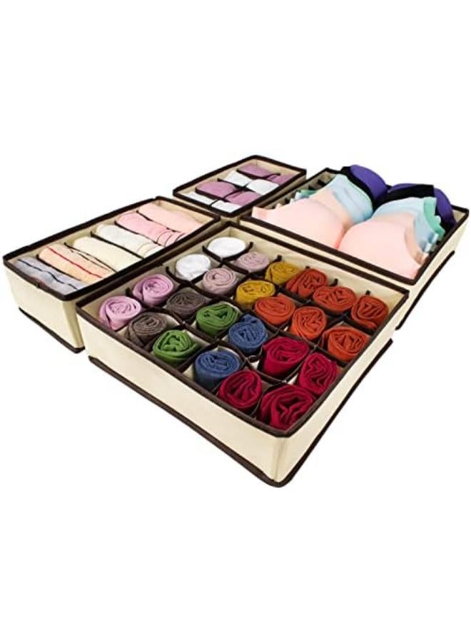 Colorfu Home 8 Set Underwear Organizer Bra Ties Sock Drawer Divider Panty Belts Clothes Scarves Clothing Foldable Storage Organizer For Bedroom (Grey) - Image 4