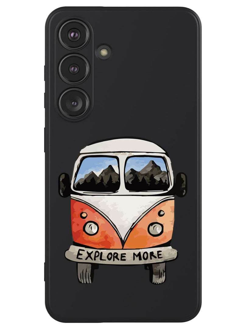 Theodor Protective Slim Fit Case Liquid Silicone Cover with Full Body Protection Anti-Scratch Shockproof Case For Samsung Galaxy S24 (Black) - Explore more-01 - Image 1