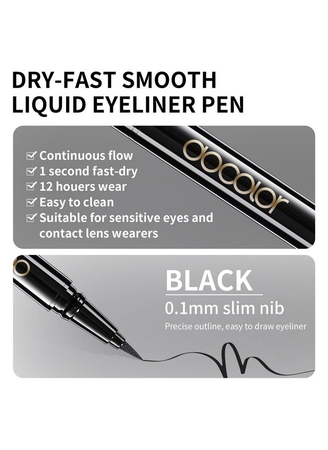 docolor - docolor Waterproof Eyeliner Pen Super Slim Precise All Day Black Eyeliner Liquid Professional Makeup Liquid Eye Liner Pencil for Women - Image 1