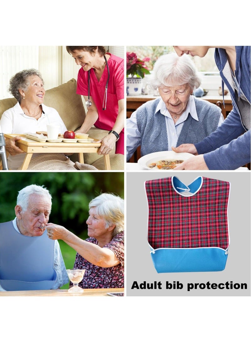 كابتن تيك Adult Bibs, Waterproof Eldly Bib, Adult Washable Dining Bibs Mealtime Bib Clothing Protector, for Elderly Men Women, Reusable Clothing Protector - Image 3
