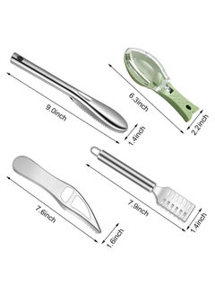 Oasisgalore 4 Pcs Stainless Steel Fish Scale Remover – Fish Cleaning Tool with Bottle Opener  - Image 2