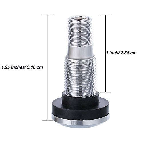 TecUnite تيك يونايت 4 عبوات صمامات معدنية TR-416-S 1 بوصة تركيب خارجي يناسب فتحات الحافة 0.453 و 0.625 بوصة - Image 3