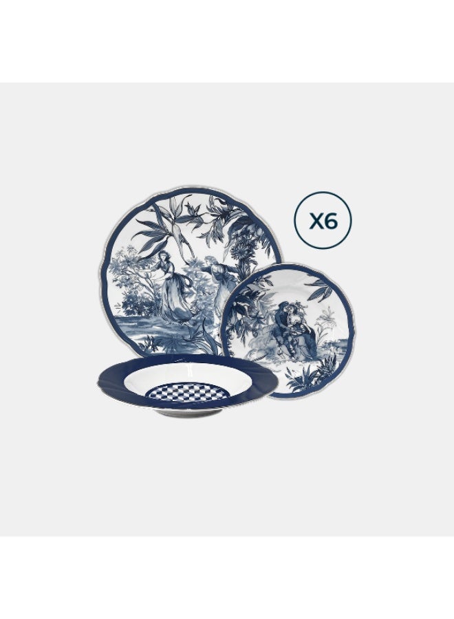 Baci milano Porcelain Dinner Set 18 Pieces for 6 Persons – Versailles Collection, Plates and Soup Plates, Tableware, Dinnerware, Dining, Kitchen, Home, Gift, Italian Design by Baci Milano - Image 1