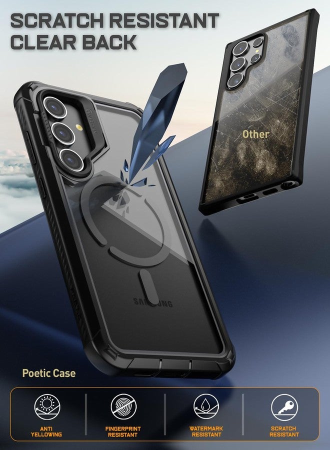 بويتيك جراب Poetic Guardian متوافق مع هاتف Galaxy S24+ Plus 5G بشاشة 6.7 بوصة، [حامل كاميرا مدمج] [واقي شاشة متوافق مع بصمة الإصبع] جراب حماية هجين مقاوم للصدمات لكامل الجسم، أسود/شفاف - Image 3