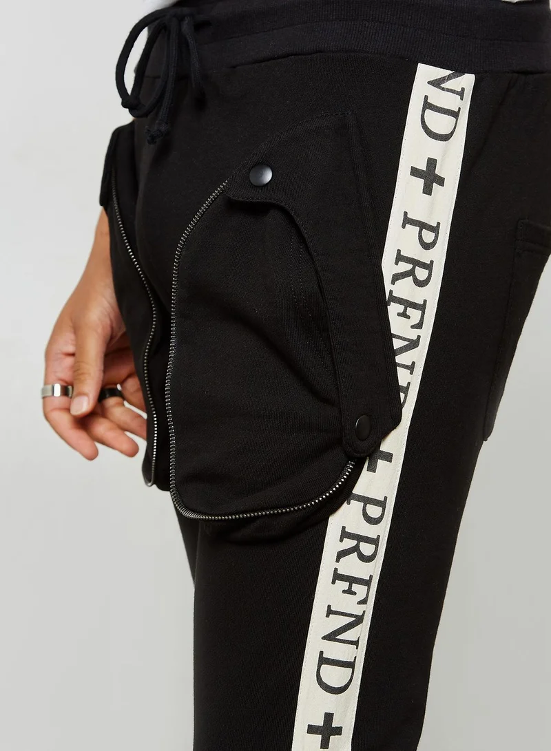 Profound Aesthetic Oversized Zipped  Pocket Track pants