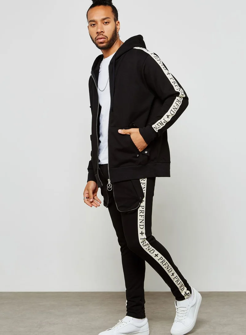 Profound Aesthetic Oversized Zipped  Pocket Track pants