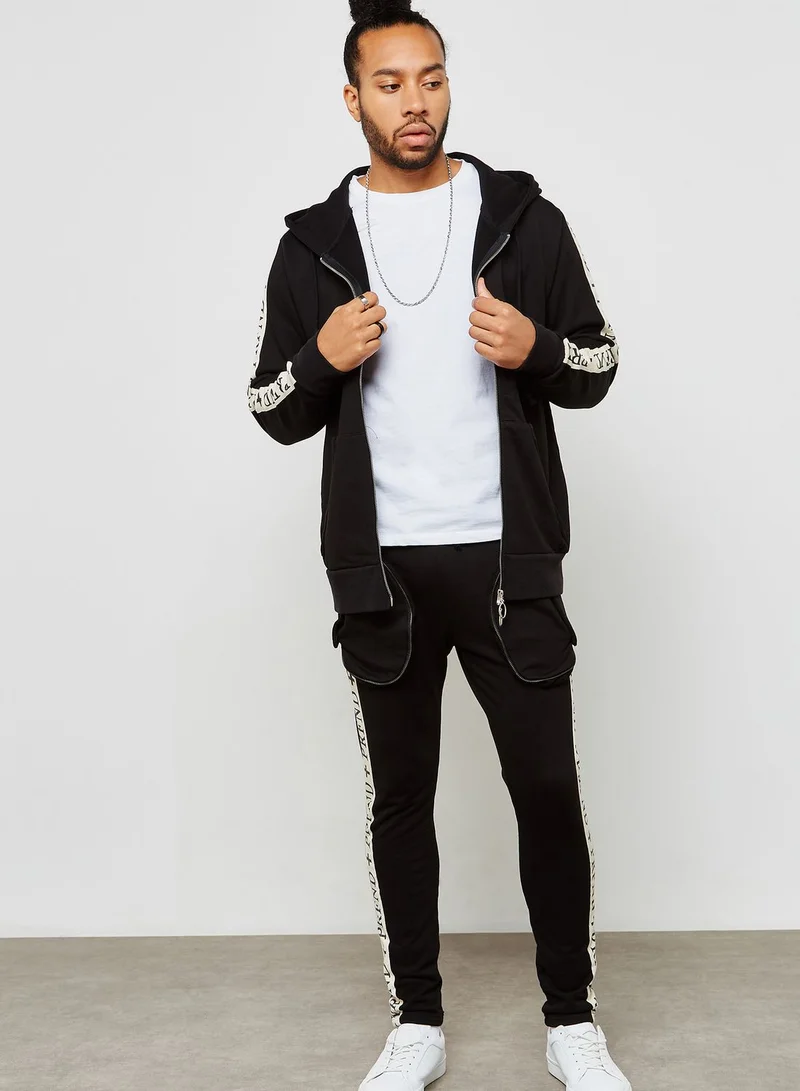 Profound Aesthetic Oversized Zipped  Pocket Track pants
