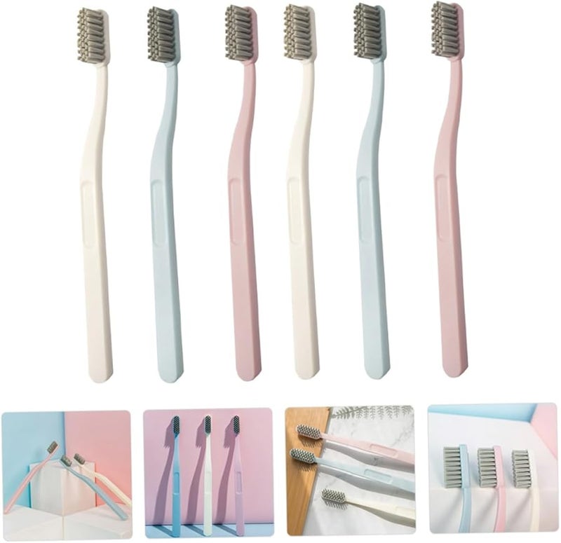 6pcs Charcoal Soft Bristle Toothbrushes For Adults With Ergonomic Handle Eco Friendly Travel Home Use - Image 3