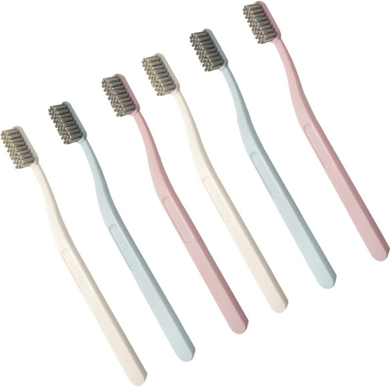 6pcs Charcoal Soft Bristle Toothbrushes For Adults With Ergonomic Handle Eco Friendly Travel Home Use - Image 2