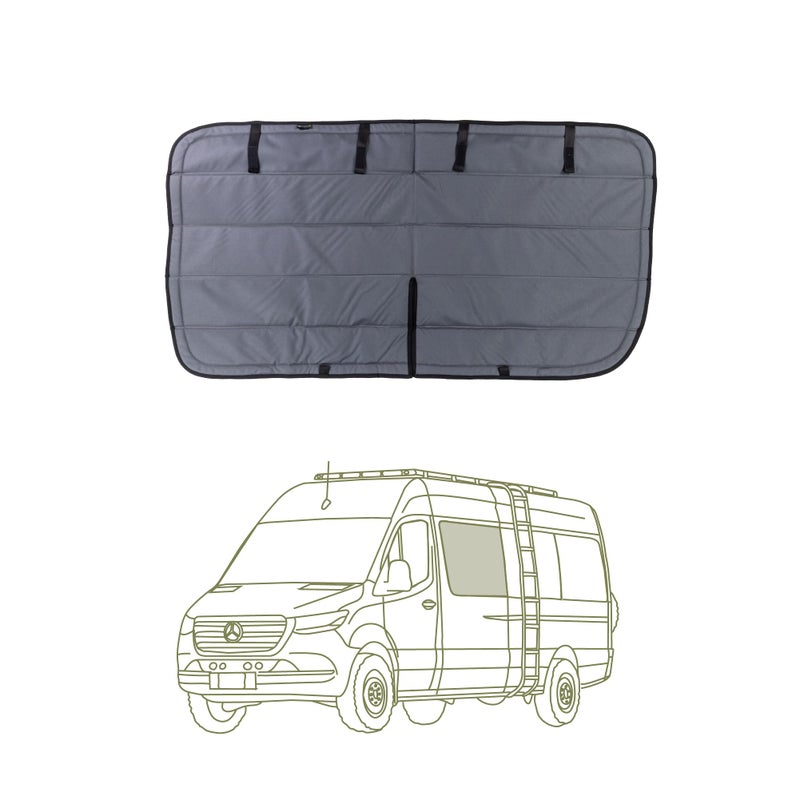 VanEssential Insulated Magnetic Blackout Window Cover Designed for MercedesBenz NCV3 VS30 Crew Window with Bare Metal Window Frame ONLY Van Years 2007 to Current Model Charcoal Gray