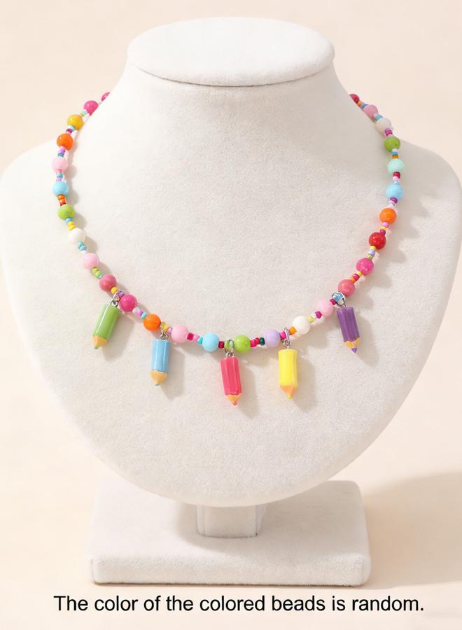 Take Two Beaded Necklace with Pencil Charms - Image 1