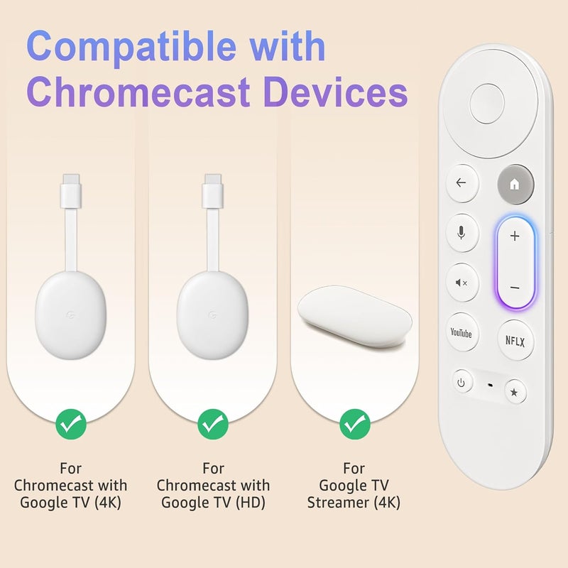 LOUTOC Voice Replacement Remote Control for Chromecast-Google-TV 4K/HD, for Google-TV-Streamer-Remote 4K - Image 2