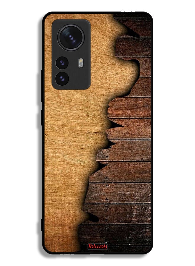 Tolwak Xiaomi 12 Pro Protective Case Cover Vintage Wood Pattern - Image 2