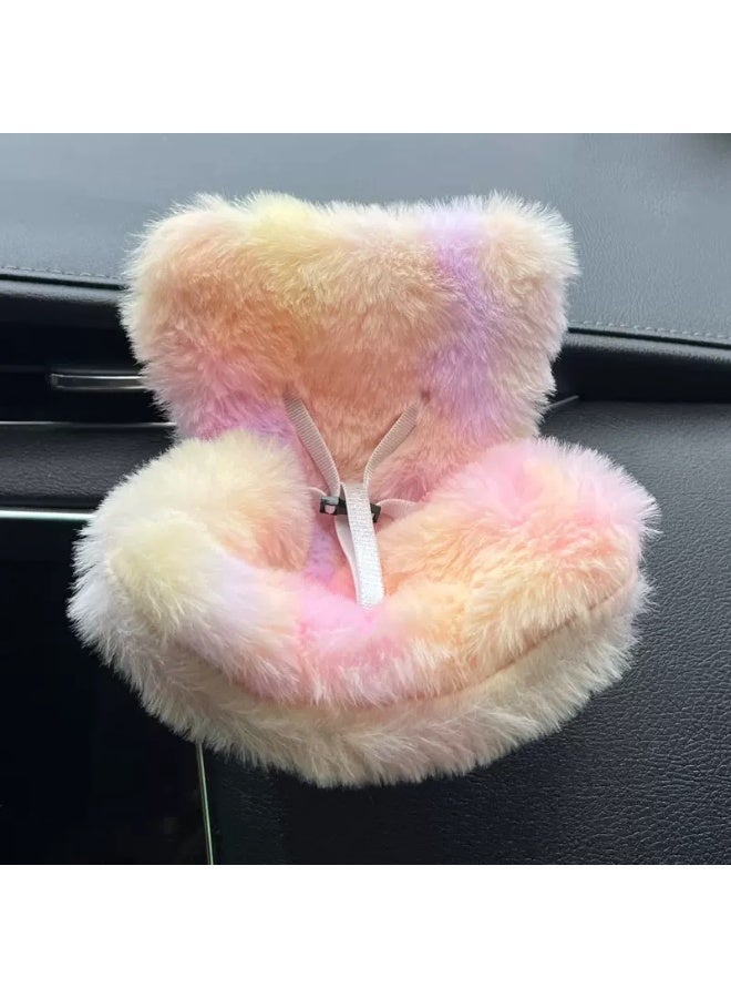 Car Seat for Labubu Dolls with Soft Furry Cushion, Air Vent Clip and Desktop Stand, Cute and Functional Car Ornament for Blind Box Doll Fans and Doll Collectors