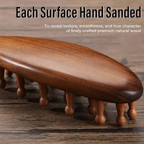 Beauté Secrets Wooden Scalp Massager Hair Growth Brush | Sandalwood Head Massager & Stress Relief Comb | Anti-Dandruff Scalp Exfoliator | Gua Sha Massage Brush for Men & Women, Brown - Image 4