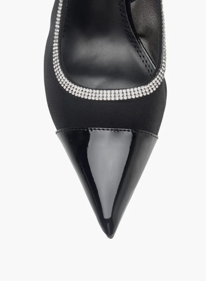 Celeste Womens Embellished Slingback Shoes With Stiletto Heels