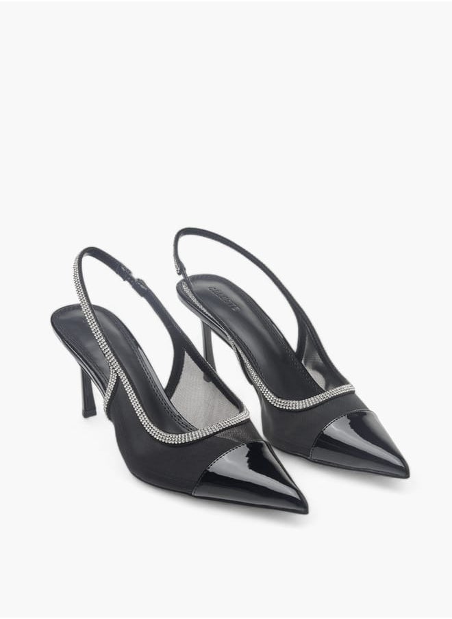 Celeste Womens Embellished Slingback Shoes With Stiletto Heels Ramadan Collection  - Image 2