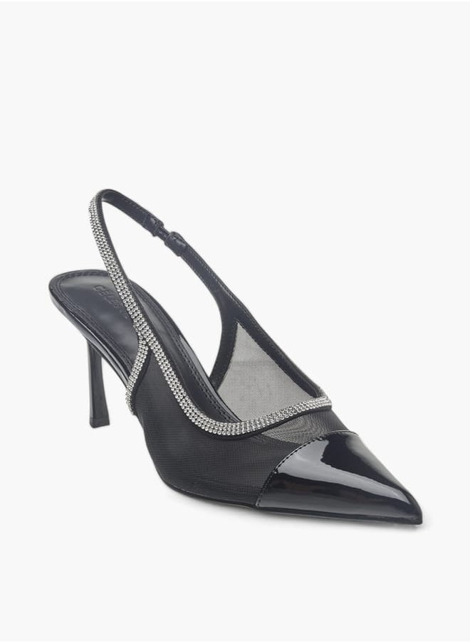 Celeste Womens Embellished Slingback Shoes With Stiletto Heels Ramadan Collection  - Image 1