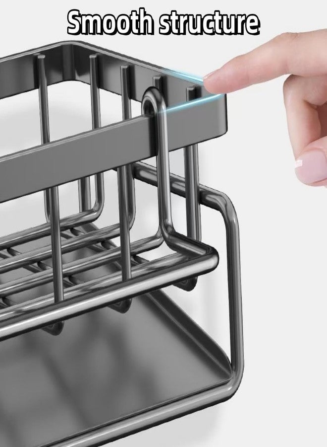 DHVYANT MART Kitchen Sink Organizer Caddy | Dish Brush Scrubber Holder | Storage For Sponge-Scrubber-Small Liquid Bottle-Dish Cloth | Suitable For Kitchen Sink Contertop & Bathroom | Pack Of 1 - Image 4