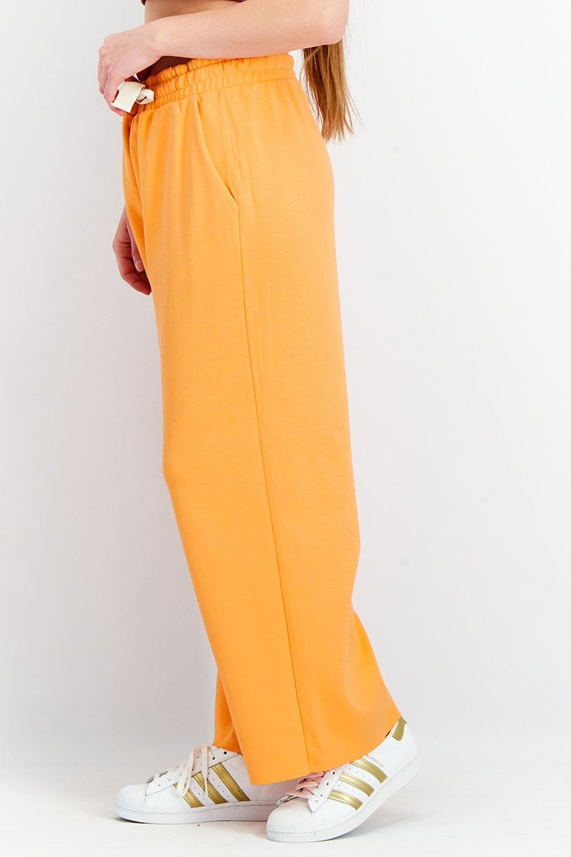 Tchibo Women Sportswear Fit Solid Outdoor Sweat Pants, Orange  - Image 3