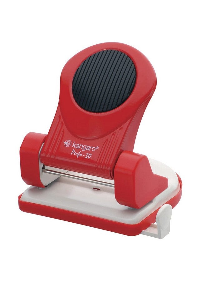 كانجارو ثقّابة ورق معدنية كلاسيكية متينة بفتحتين من كانجارو ديسك إسينشالز بيرفو-30 | صينية رقائق قابلة للإزالة مع قاعدة فولاذية متينة | قد يختلف اللون، عبوة من قطعة واحدة