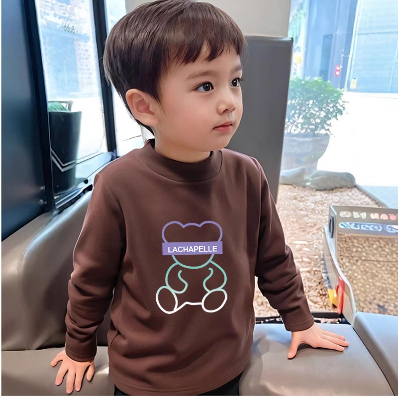 Spring Long-Sleeved T-Shirt For Middle And Big Boys And Girls De Rong Thin Top Long-Sleeved T-Shirt Children'S Base Shirt Trendy - Image 1
