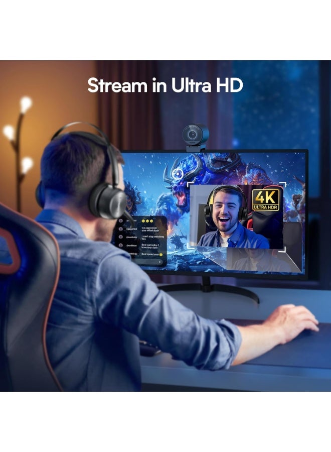 EMEET S600 4K Webcam for Streaming - Sony 1/2.5'' Sensor, PDAF Autofocus, 1080P@60FPS, 2 Noise Reduction Mics, Built-in Privacy Cover, 73° FOV,... - Image 5